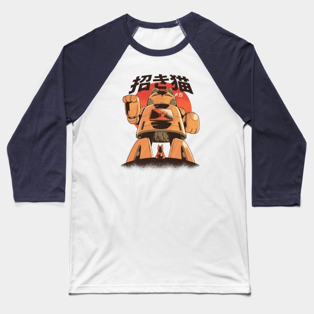 Cat Mecha Robot Baseball T-Shirt by Safdesignx